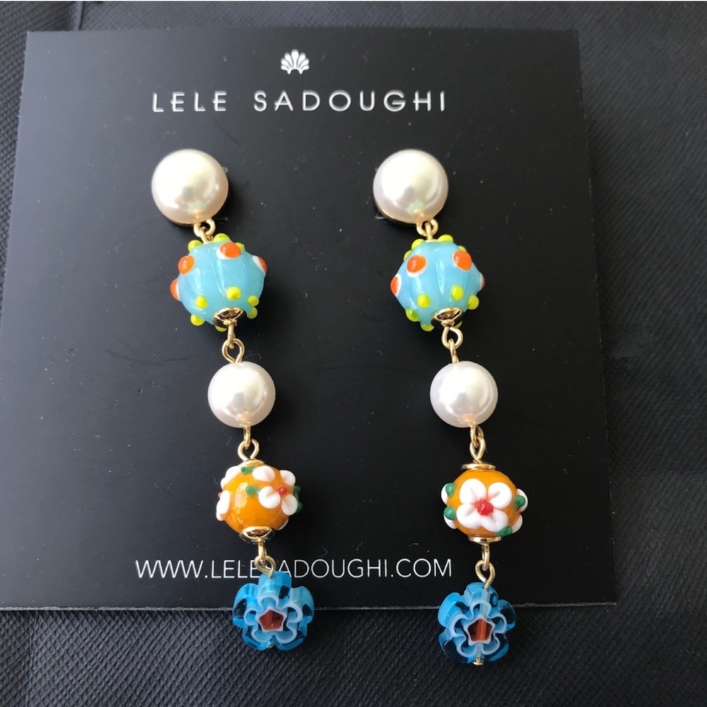 NWOT Lele Sadoughi Fiore Linear Earrings